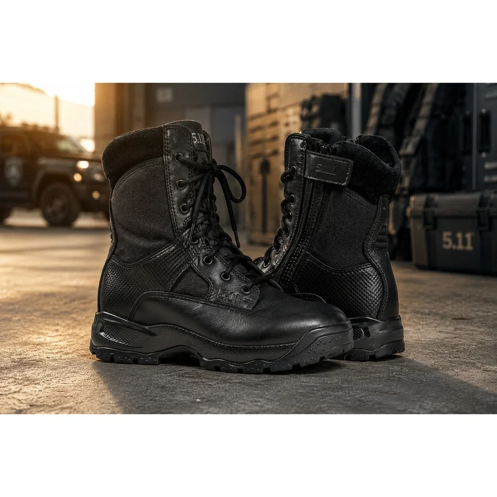 5.11‎ Tactical Mens ATAC 8 Waterproof Side Zip Boots Black 12004 Size 8.5 W